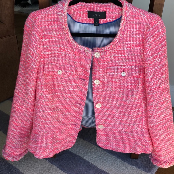 hot pink tweed jacket